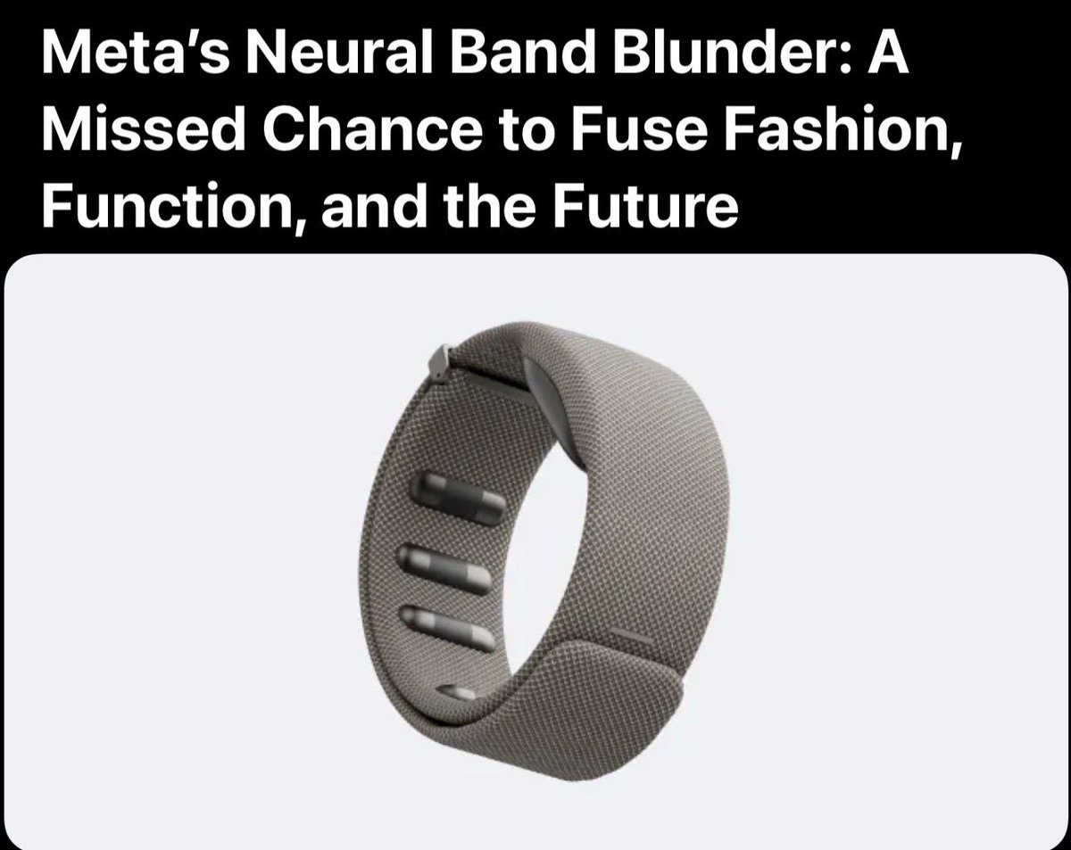 PCgeekinfo's tweet image. Discover why Meta’s Neural Band missed the mark and how an Apple Watch-inspired redesign could have won the day! Read more at pcgeek.info. #TechFail #MetaGlasses #AppleWatch #WearableTech #PCGeek