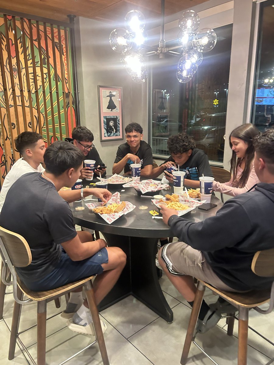 Tonight’s Team Dinner at Raising Canes. Late Night Practice followed by Late Night Dinner.