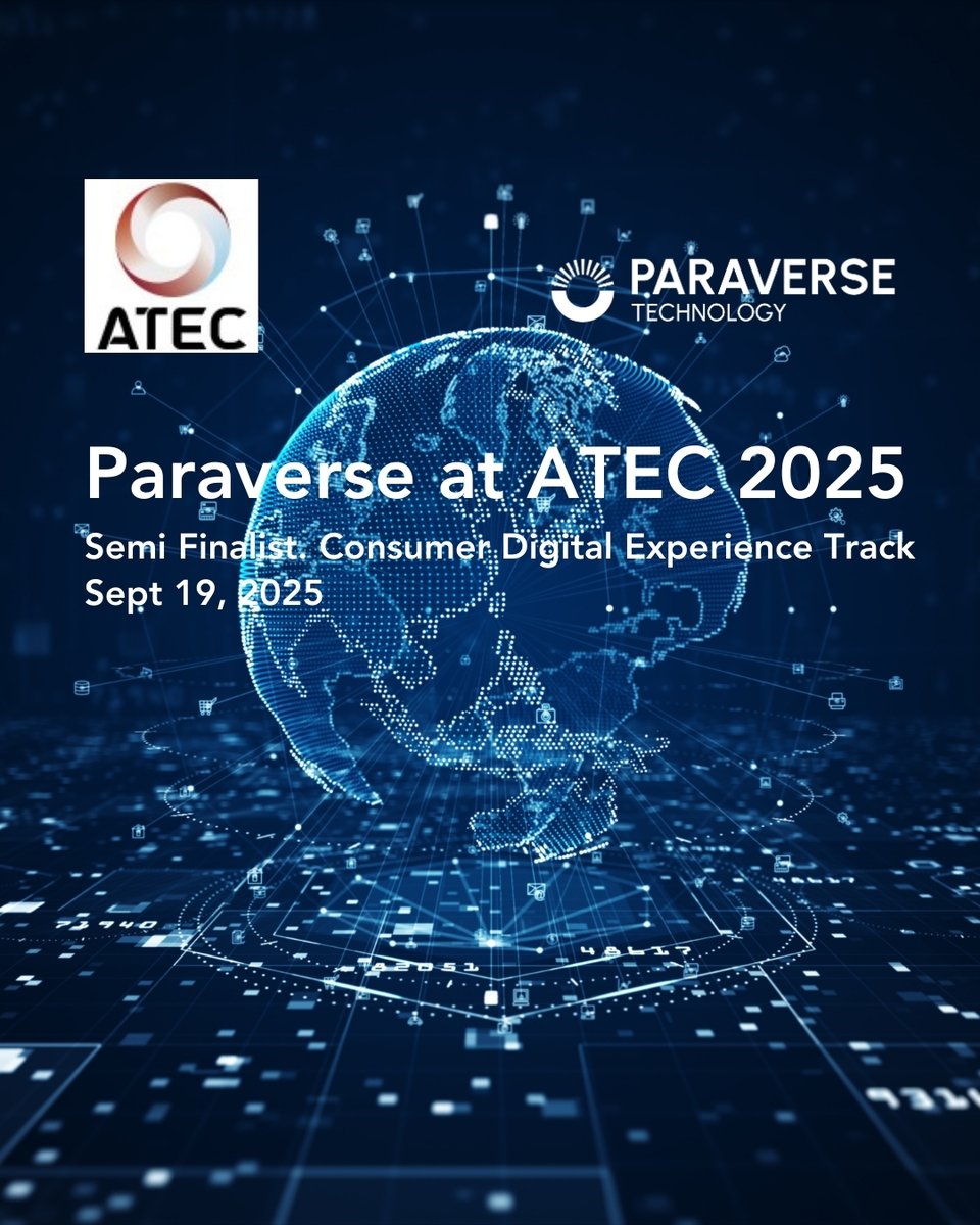 PVT_Paraverse's tweet photo. 🚀 PARAVERSE AT ATEC2025!
Proud to announce Paraverse Technology has been selected as a Semi-Finalist in the Consumer Digital Experience track at #ATEC2025!

We'll be showcasing our XR Streaming vision on September 19th at HKU iCube in Hong Kong, representing innovation that redefines how people connect in digital spaces.

Special thanks to the Chicago Booth Hong Kong Alumni Club for their nomination and support on this journey.

Join us at the event! Registration: https://t.co/SdIKAoqknu

#ParaverseXR #ATEC2025 #DigitalExperience #Innovation #ChicagoBooth