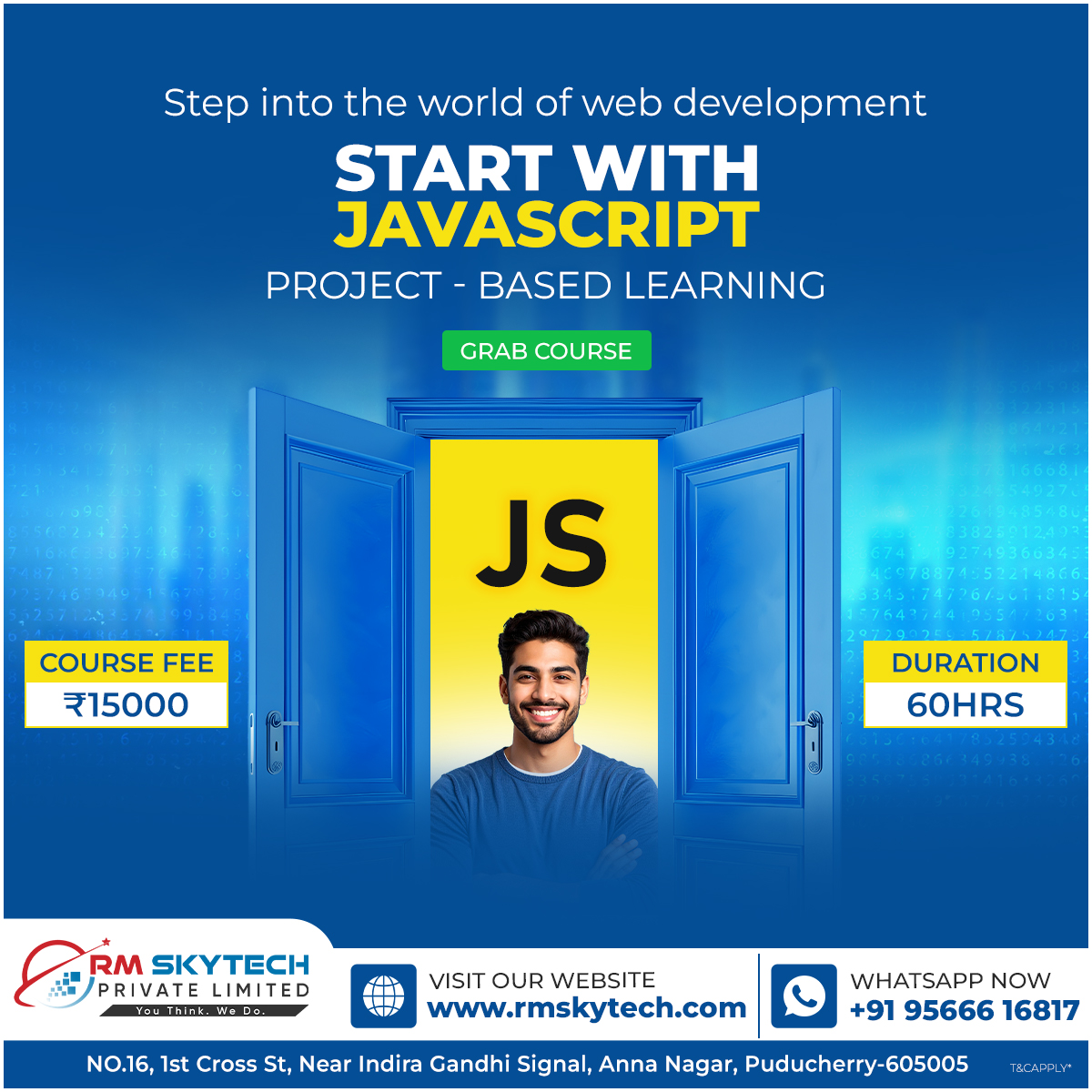 RMSkyTech1's tweet image. Looking to master the language of the web? 🤔 Our JavaScript course offers the practical, project-based learning you need. We&apos;ll take you from a beginner to a pro with a flexible, 60-hour curriculum.

#JavaScriptCourse #LearnToCode #WebDev #ProjectBasedLearning #FutureSkills