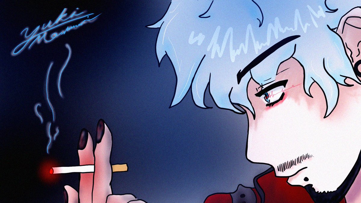 This art Piece I just Finished of my OC is called 
"Going Through it"
Used my Much needed Upgrade Huion Kamvas Pro 19 Drawing Tablet, so more Art streams coming.