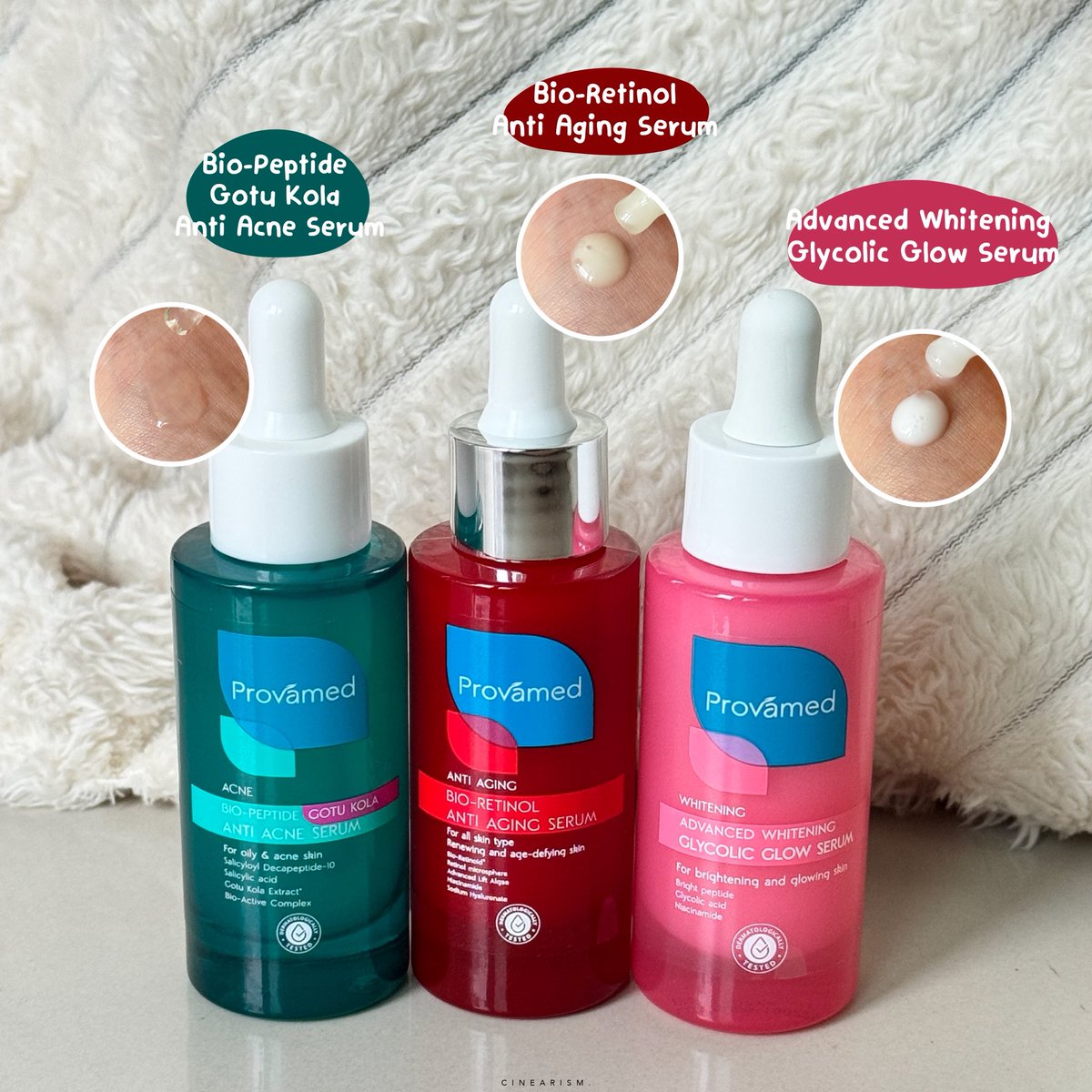 Provamed ออกเซรั่มครบจบปัญหาผิวทั้ง 3 สูตรเลย😚

🩵Bio-Peptide Anti Acne Serum ช่วยเรื่องลดสิว คุมมัน
❤️Bio-Retinol Anti Aging Serum ช่วยลดริ้วรอย ผิวเนียน กระชับขึ้น
🩷Advanced Whitening Glycolic Glow Serum ช่วยให้ผิวโกลว์ กระจ่างใส

ใครมีปัญหาผิวแบบไหน