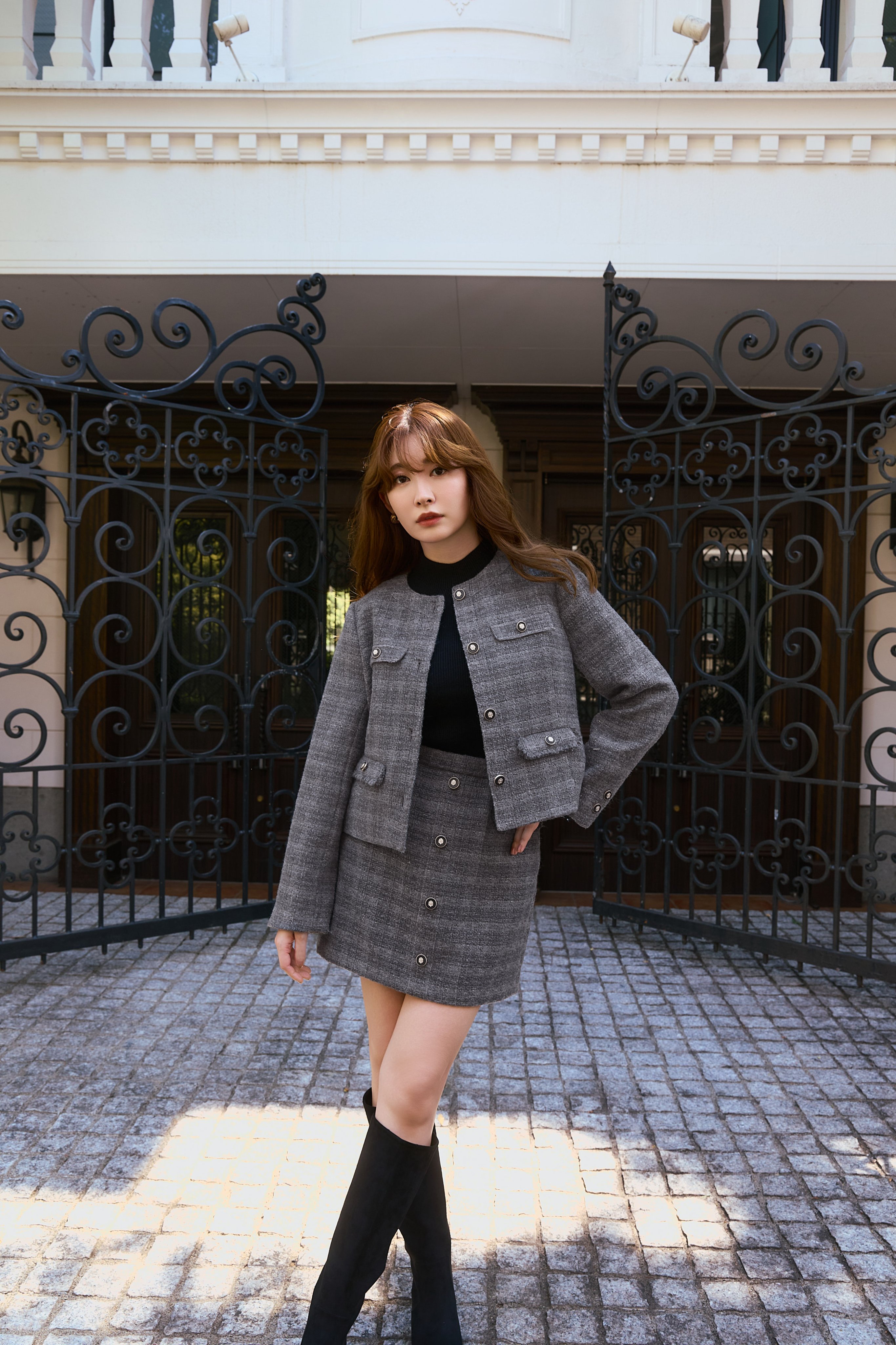 【美品】herlipto ツイード ジャケット Shimmer Tweed Jacket