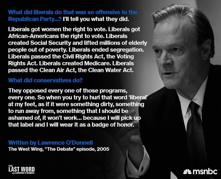 SusanInDelaware's tweet photo. ♦️ Quote written by ⁦@Lawrence⁩ for West Wing “TheDebate” episode. 

♦️ From 2005, yet still relevant.👇🏻 https://t.co/roMR2UZZOx