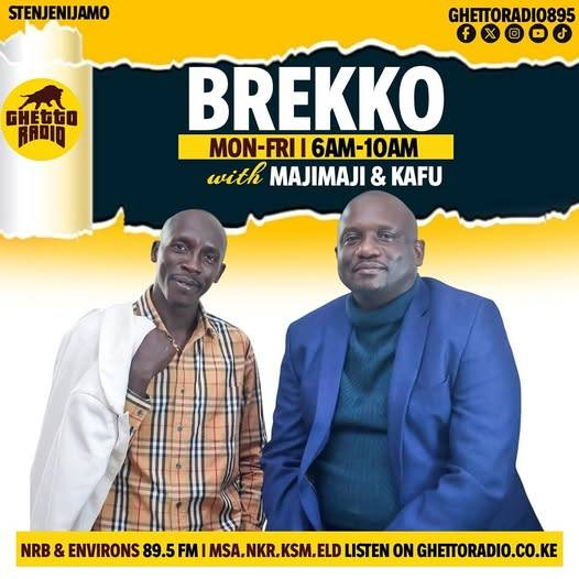 Kunywa #Brekko this morning by <a href="/MajimajiKenya/">MAJIMAJI</a>  and <a href="/King_Kafu/">King Kafu</a>  tuwe pamoja hadi 10AM!
Call us 📷0711443886
WhatsApp VN 0717 443886
Stream📷 ghettoradio.co.ke
Good Morning!