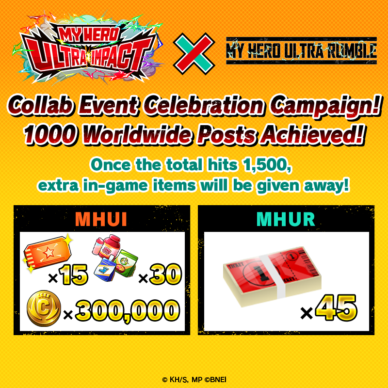 MyHeroUR's tweet photo. #MHUIxMHUR Mission Accomplished!
We've hit our goal of 1000 posts, but we've got time to spare...

STRETCH GOAL TIME!
Let's get to 1,500 posts using #MHUIxMHUR for more rewards!

#MHUIxMHUR https://t.co/X9nUrOhsUE