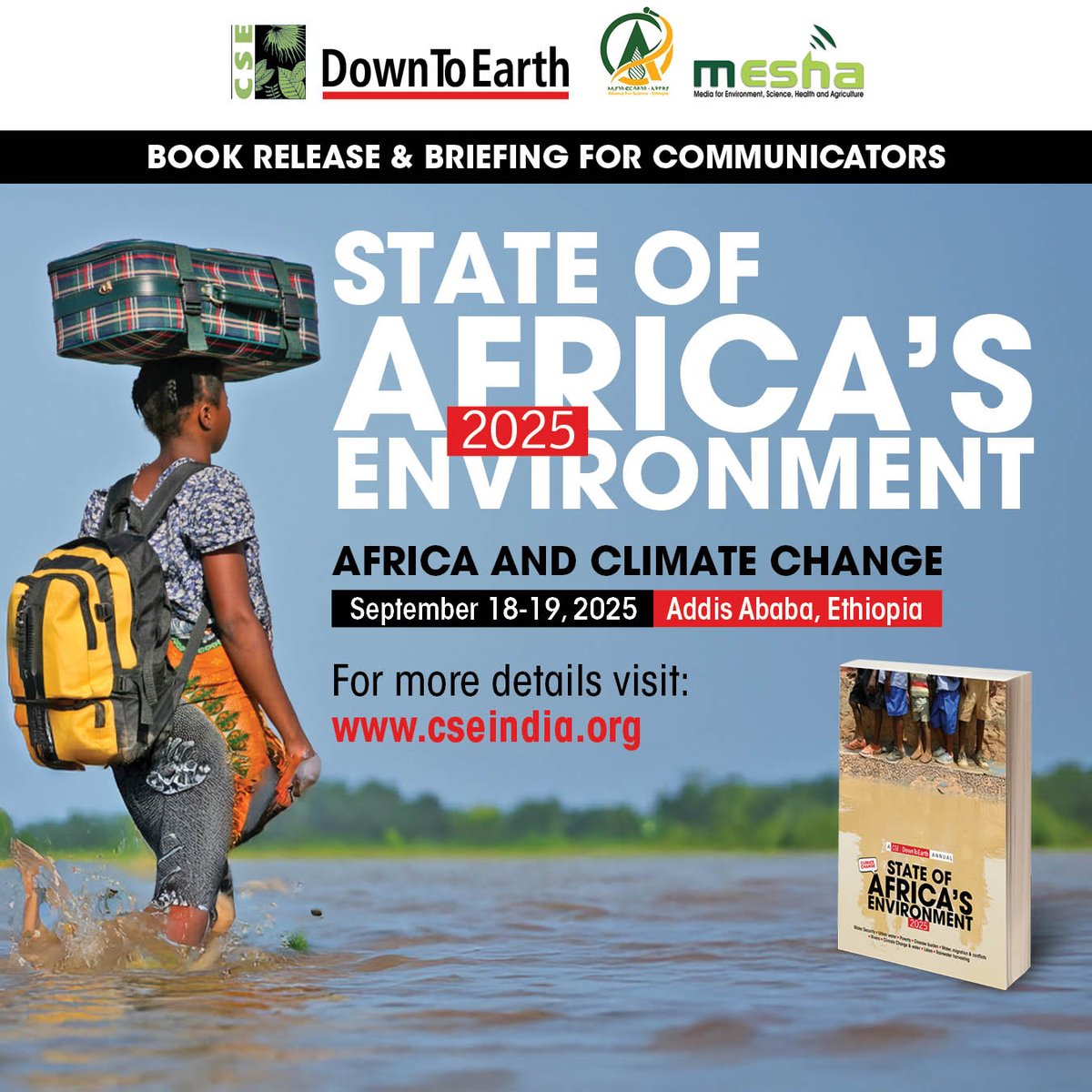 📢 CSE is in Addis Ababa!

We are excited to welcome journalists from across Africa for the book release and media briefing on “State of Africa's Environment 2025: Africa and Climate Change.”

Over the next two days, communicators will engage with the report’s key findings on