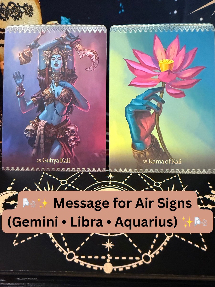 tfawniatarot's tweet photo. 🌬️ Air Signs 🌬️
Kali cuttin’ thru illusions 🔥—let the old fall away. From truth, new beauty + passion bloom 🌸. Trust the rebirth.
#Gemini #Libra #Aquarius #AirSigns #OracleMessage https://t.co/9scLkqRJrt