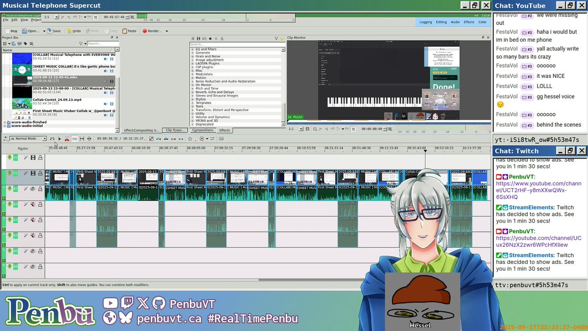 Thanks for coming to the stream! It seems the supercut will be about 10.5 hours, which is thankfully well under YouTube limits. I'll finish this off stream and maybe render over the weekend.