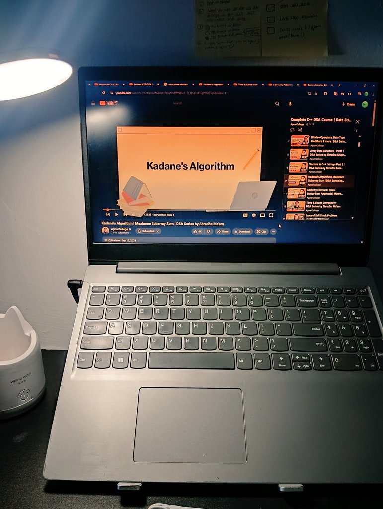 demicoder14527's tweet image. Day 1 of #100DaysOfCode @ApnacollegeX @ShradhaKhapra_
Learned Dsa lec 10 &amp;amp; 11 in the morning slot
&amp;gt;Kadane&apos;s algorithm 
&amp;gt;Moore&apos;s algorithm 
#connect