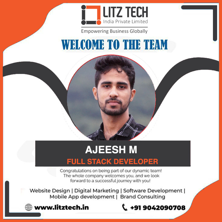 LITZTech's tweet image. 🚀✨ Welcome to the Team! ✨🚀

We’re excited to welcome Ajeesh to Litz Tech as a Full Stack Developer! 💻🎉
With his passion for coding and creativity, we’re looking forward to building amazing tech together. 🌟

Drop your wishes for him in the comments 👇💬

#WelcomeToLitzTech