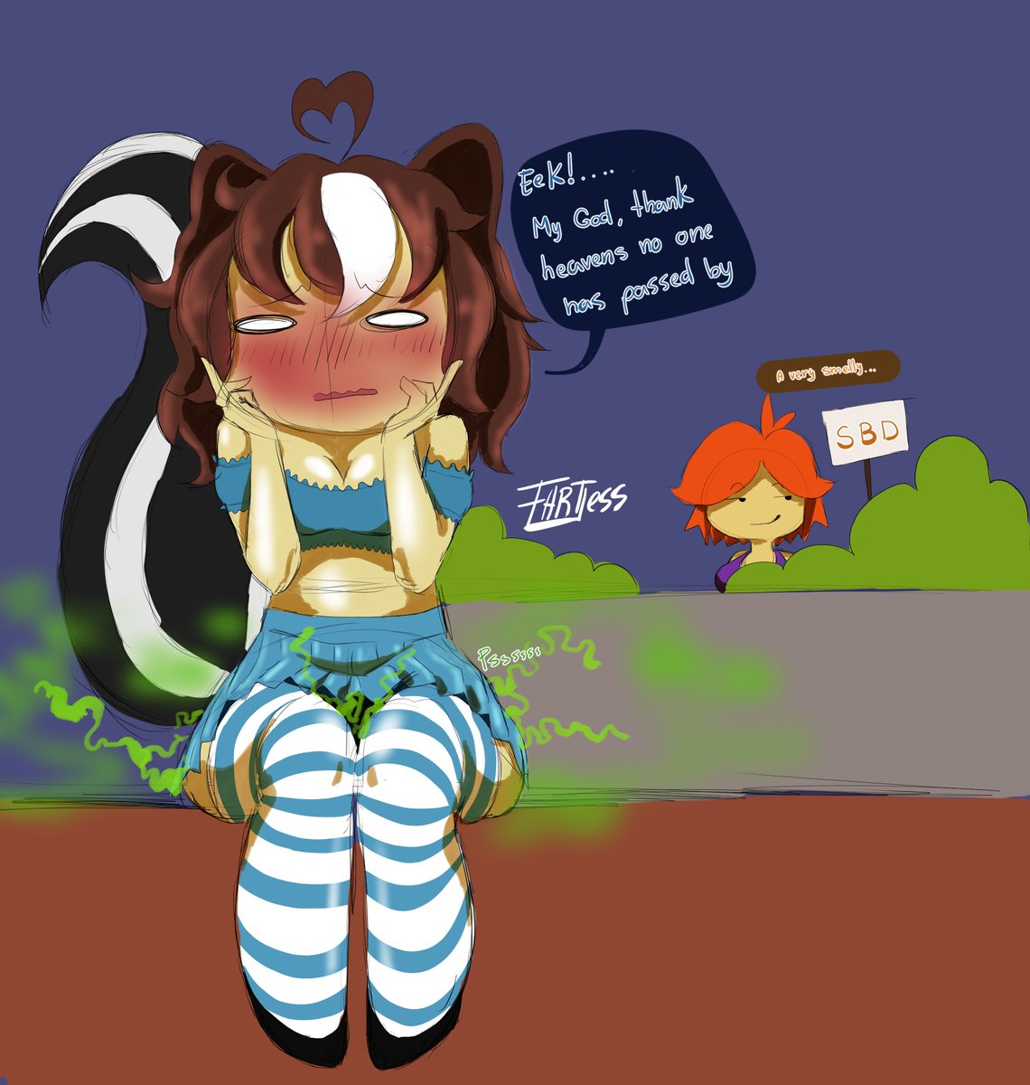 skunktember (17/30) however beautiful it may seem, you may burn your nose hehe

Mephys is from <a href="/NSFWmeph/">NSFW Meph🔞 | commissions OPEN!</a> 
#fart #farting #skunkgirl #Skunktember