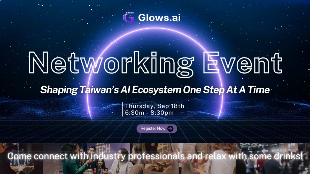 Are you part of Taiwan’s AI industry?
Or maybe still on the way, hustling to get closer?
We’re hosting a casual AI industry meetup — no slides, no panels, just real conversations over drinks.
A chance to meet new faces, share ideas, and discover opportunities together.

🍷