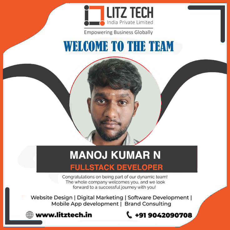 LITZTech's tweet image. New Chapter, New Energy! 

We’re thrilled to have Manoj join the Litz Tech family as a Full Stack Developer! 💻🚀
His enthusiasm for technology and problem-solving spirit will add great value to our journey ahead. ✨
Let’s innovate, collaborate, and create milestones together.