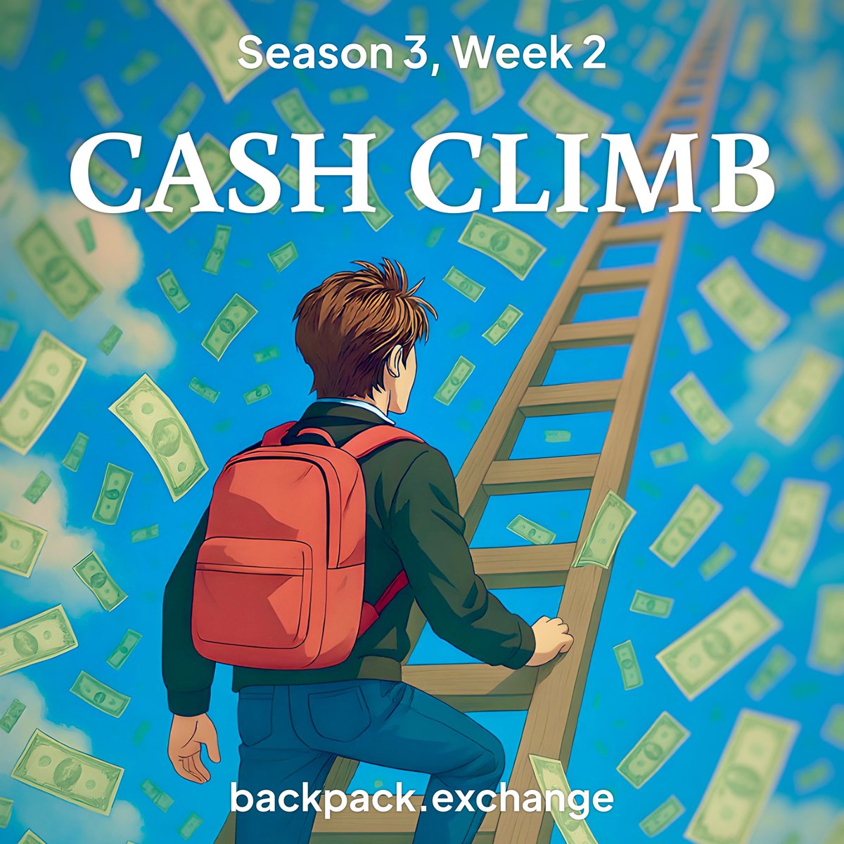 Backpack's tweet photo. The Cash Climb is live 🪜💸

Climb the ladder with every trade and earn up to $32K in rewards.

Quest ends in 7 days. Opt in to qualify. https://t.co/h0i0buMH5Y