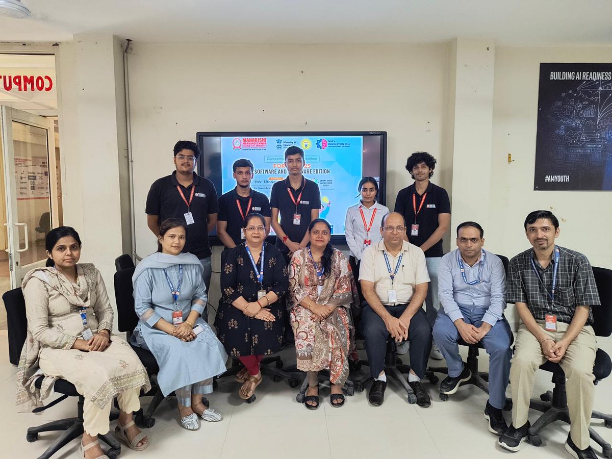 gdsc_mmdu's tweet photo. Innovation. Teamwork. Ideas that inspire. 🌟

96 teams lit up MMEC’s CSE Dept (Sept 11–15) during the Internal Smart India Hackathon 2025! 💡

#SmartIndiaHackathon #SIH #MMEC

@mhrd_innovation @eduminofindia https://t.co/SXlOCdh93C