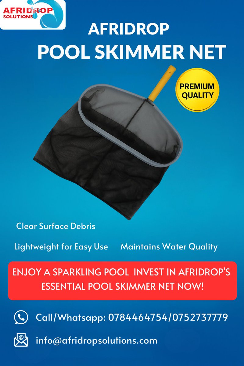 Afridropsl's tweet photo. Enjoy a SPECIAL SALE on the Afridrop Pool Skimmer Net β your must have tool for clear, sparkling water all season!
β
Removes debris fast
β
Keeps water fresh
Donβt miss out DM or WhatsApp 0784464754 / 0752737779 to grab yours TODAY!
#PoolCare #Afridrop #CleanPool #PoolSale https://t.co/JuhbfPxYKR