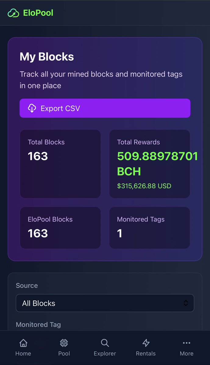 elopoolcloud's tweet image. Results after 30 days using smart block sniper from elopool! Best way to get solo #bch blocks!