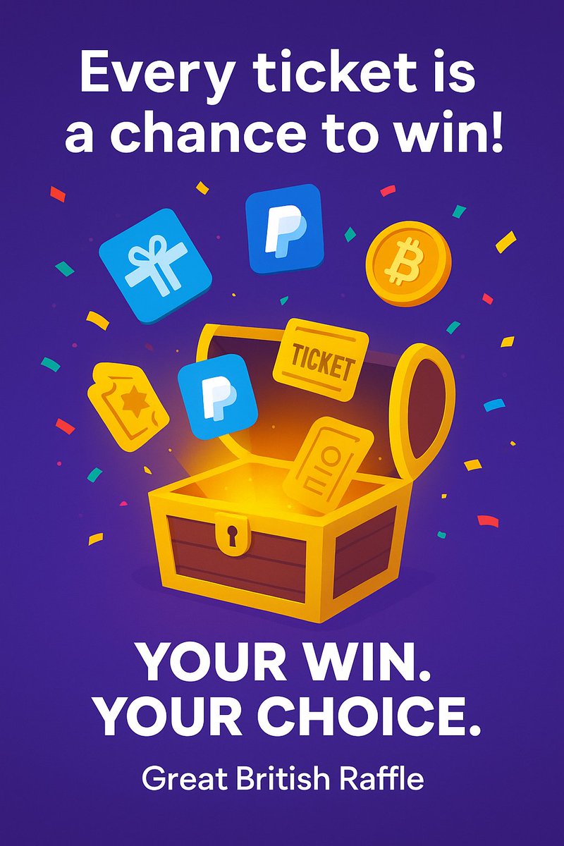 🎟 Every ticket is a chance to win!

With the Great British Raffle app you can:

🎧 Listen to audio ads

🎥 Watch up to 10 video ads (5 tickets each = 50)

⚡ Reach up to 200 daily tickets faster than ever

🏆 Enter 100 daily draws for a £25 prize pool

💳 Claim your winnings as