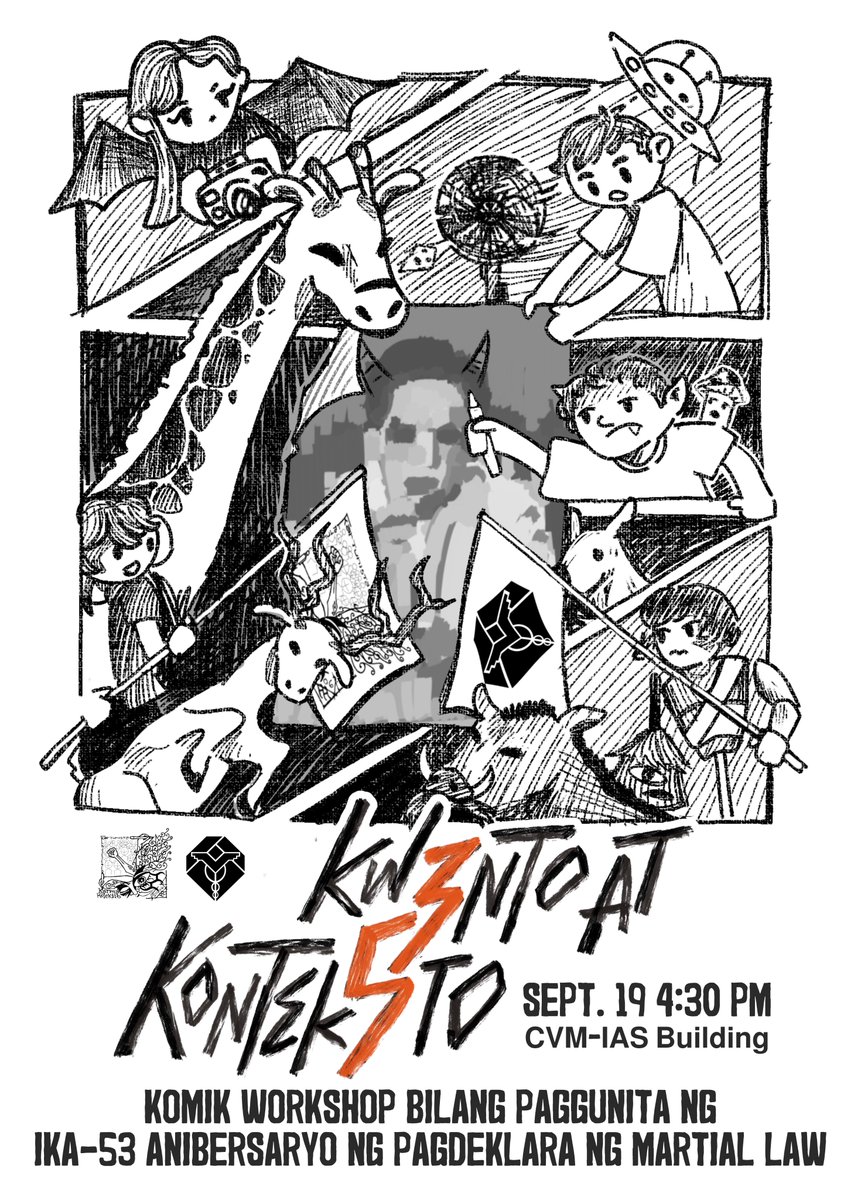 Artista ng Bayan, Tuloy-tuloy ang Laban!

KW3NTO AT KONTEK5TO: Pilipinas sa Pangil ng Buwayang Marcos
📌 Setyembre 19, 2025, 4:30 PM
📌 CVM-IAS Building LR1

𝙉𝙚𝙫𝙚𝙧 𝘼𝙜𝙖𝙞𝙣, 𝙉𝙚𝙫𝙚𝙧 𝙁𝙤𝙧𝙜𝙚𝙩 
🔗 forms.gle/Zu5qRap41jW6bQ…

#MarcosSingilin
#NeverAgainNeverForget