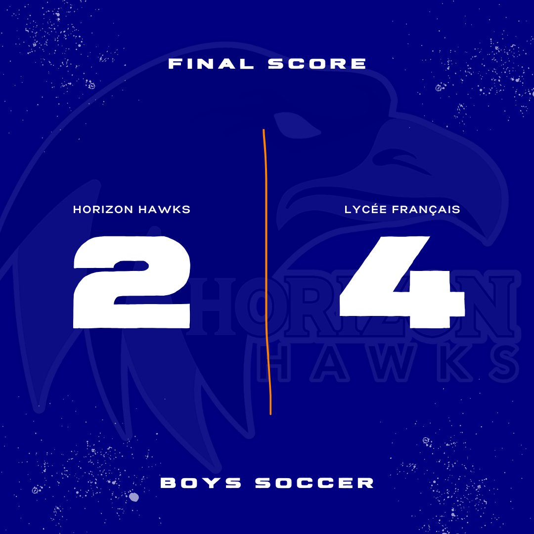 FINAL:

Boys Soccer (3-4, 2-4 Lakeshore) - Hawks 2, Lycée Français 4