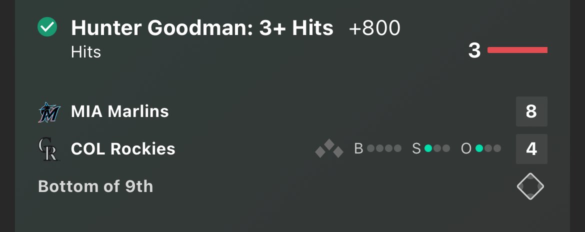 jcdotslips's tweet photo. Hunter Goodman 3+ hits (+800) CASHEDBig tickets keep rolling in... Don't miss out on plays like this daily!
Join the Discord now 
https://t.co/VfWNVAFSqm

#MLB #Rockies . #SportsBetting #GamblingTwitter #BettingPicks #BaseballBets #SportsPicks #BettingCommunity #Free https://t.co/QCseGIcdXR