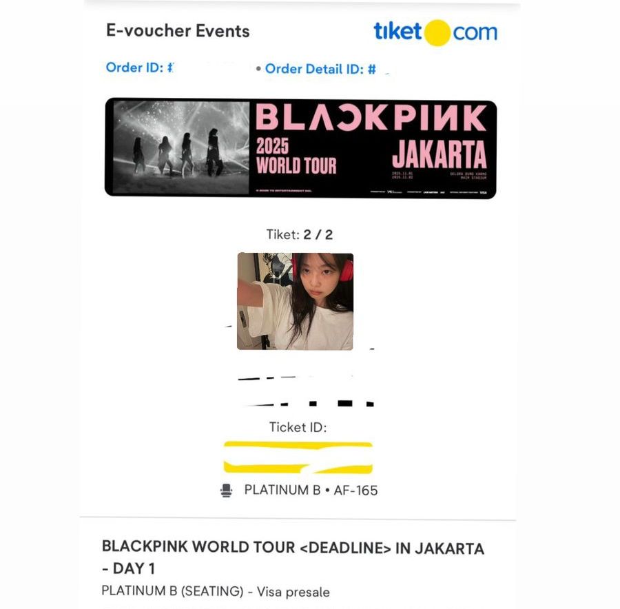 AbedYNC11's tweet photo. WTS BLACKPINK WORLD TOUR <DEADLINE> IN JAKARTA  DAY 1 
selling Tickets 
✅2 Tix platinum - DAY 1  📷
seat sebelahan

#블랙핑크 #WORLDTOUR #DEADLINE #DEADLINE_IN_JAKARTA #YG #BLACKPINK_WORLDTOUR2025 #BLACKPINKinJAKARTA https://t.co/QmtArbJH7N