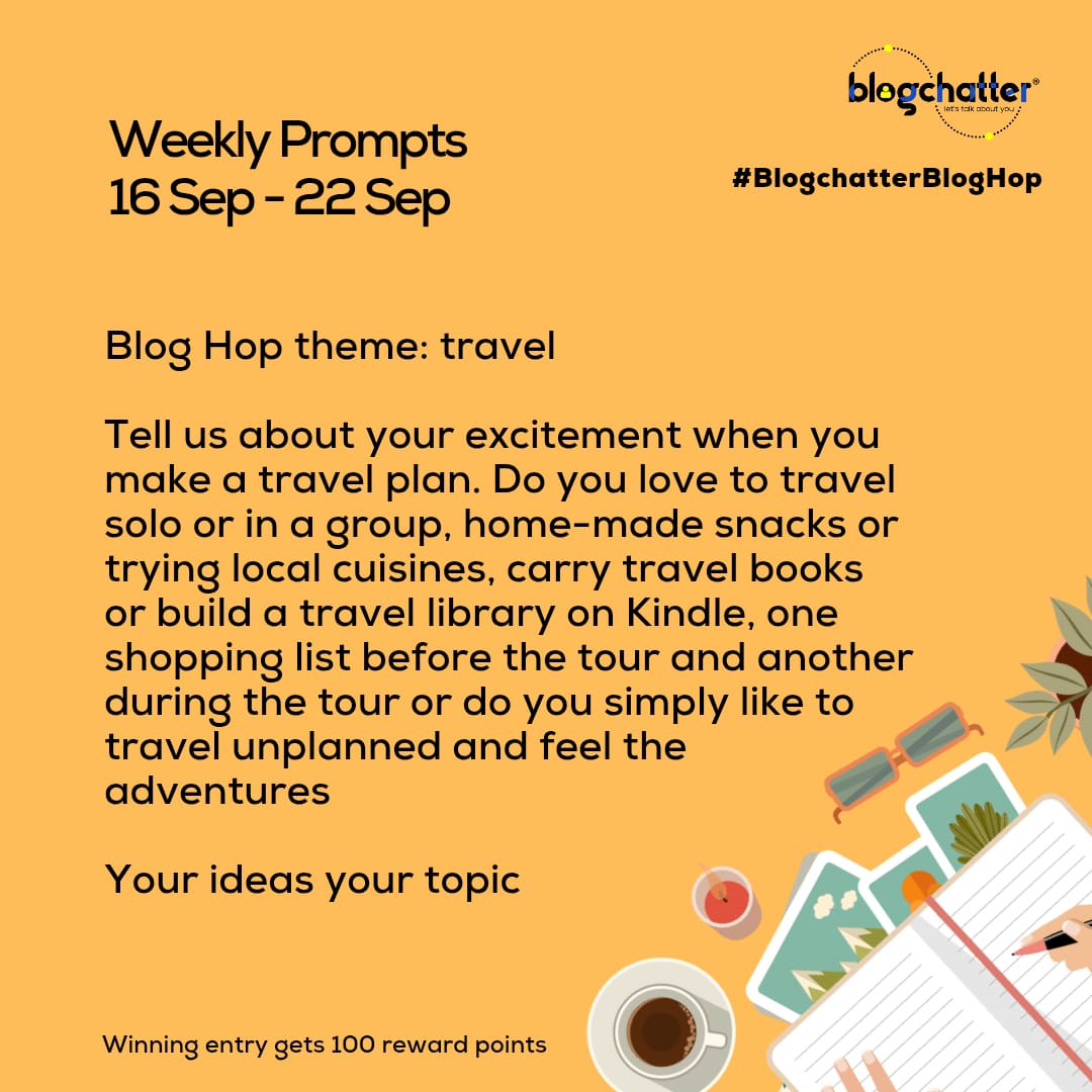 blogchatter's tweet image. On the #BlogchatterBlogHop this week, we are looking to read your travel stories! Fiction or non-fiction, it&apos;s your take that matters. P. S. a weekly winner gets reward points! theblogchatter.com/blogchatter-bl…