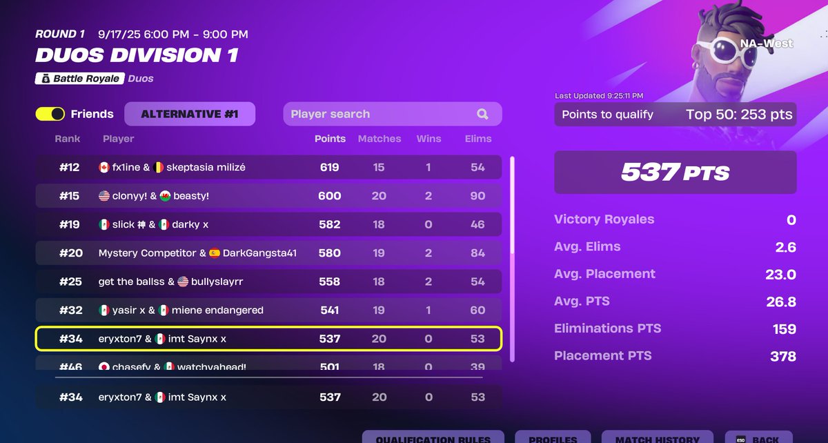 QUALED DUO CC  🏆 <a href="/Saynxw/">Saynx.</a> 

<a href="/teamMTS2025/">MTS Esports</a>