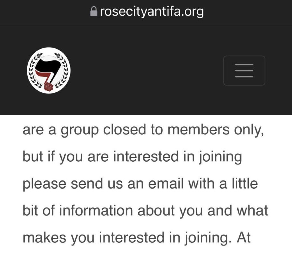 MrAndyNgo's tweet image. For the liars who say there is no way to join Antifa, show them these screenshots from Portland’s Rose City Antifa: