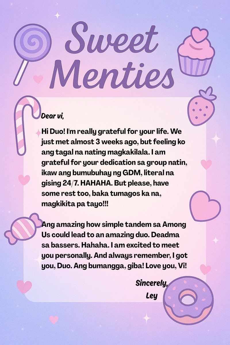 💌: Vi
📤: Ley

Another sweet message worth keeping — proof that small moments can create lasting bonds.