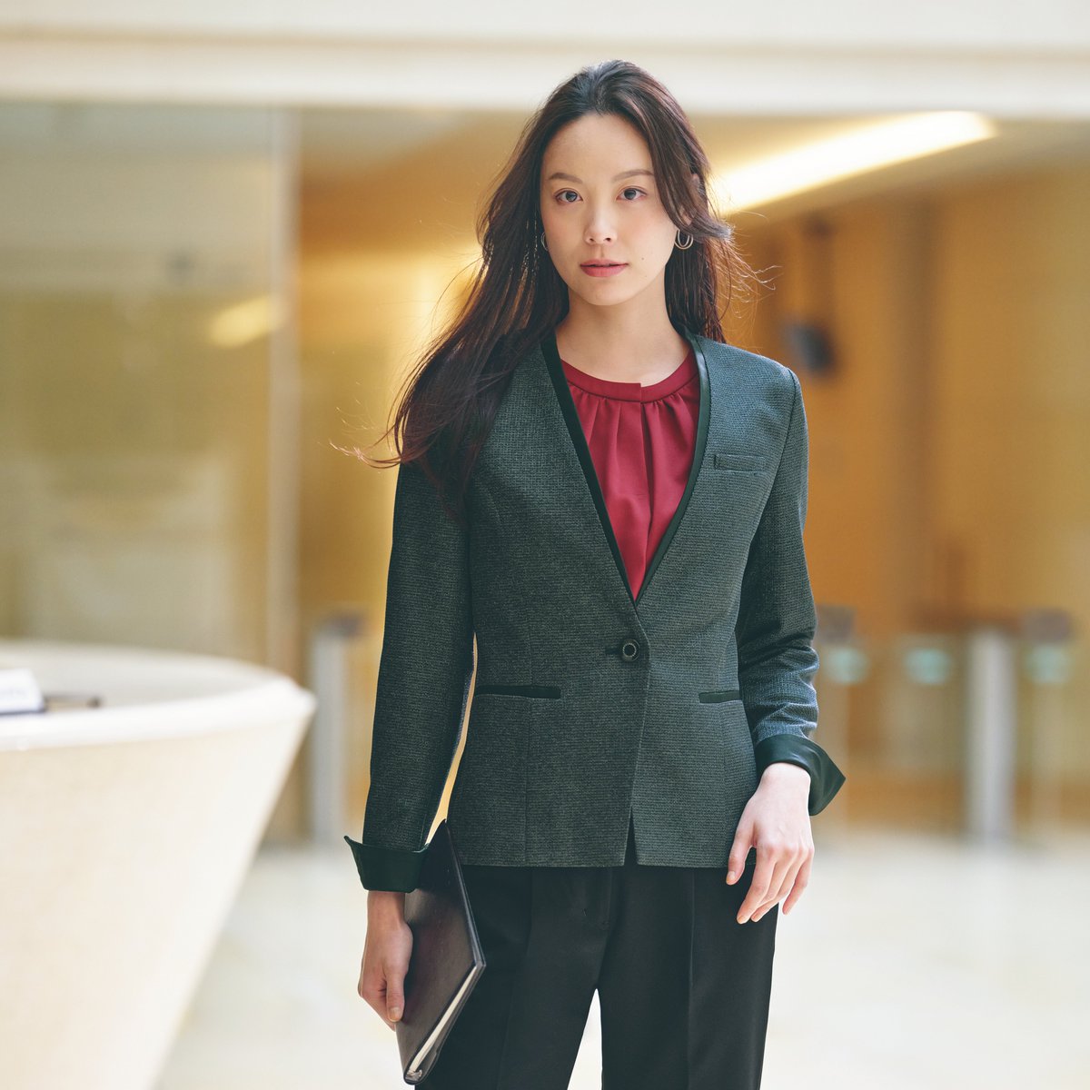 サンペックスイスト 女性用ジャケット MJAL-1809-D2(ピンク) ＬＬ 在庫限りGROWing NURSE女性用ノーカラージャケット | ユニフォーム