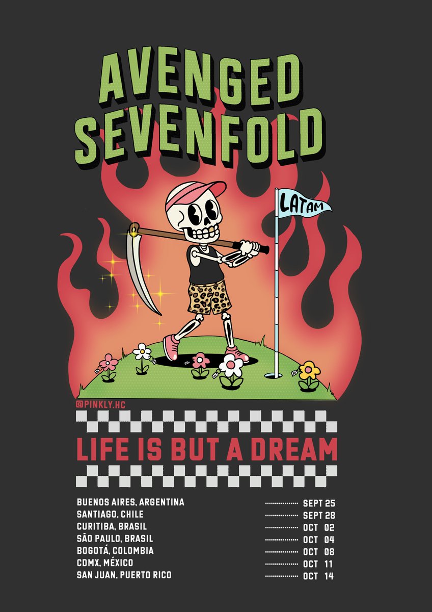 PinklySth's tweet image. Hi! I’m Dana 🇦🇷, so excited to see @TheOfficialA7X in just 7 days! 🖤
After many tries, I finally made a poster I love. Not a pro, but made with all my heart.
Hope you like it! 
Share/print freely, just tag me: 
Insta: @ Pinkly.hc
X:  @ PinklySth ✨

#AvengedSevenfold #A7X