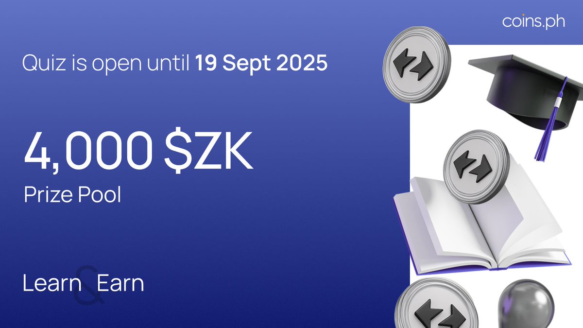 coinsph's tweet photo. The $ZK (@zksync) Learn & Earn Quiz is now officially OPEN! 🚨

How to join: 
1️⃣ Finish the Gleam tasks 👉 https://t.co/wOgOCKgFUw
2️⃣ Take the quiz 👉 https://t.co/G9U9g57s4M
3️⃣ Comment “Done!” to confirm your entry! 🔐

Be one of 20 winners taking home 200 $ZK each (~₱670) when getting a 5/5 on the quiz!

💰 Total prize pool: 4,000 $ZK (₱13,600) 
Don’t miss your chance to learn, earn, and win!

#CoinsPH #CoinsRewards