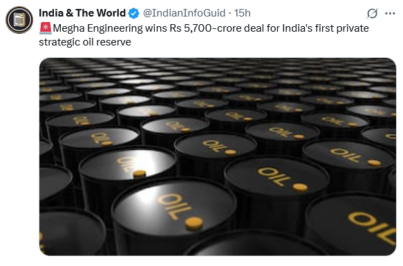 <a href="/fredhamilton/">Fred</a> <a href="/geetv79/">GeetV</a> <a href="/Kishore253964/">RG FAN ( @Kishore 253964)</a> <a href="/RanjitOne/">Ranjit Kumar</a> <a href="/Subytweets/">Suby #ReleaseSanjivBhatt #Palestine #VoteChori</a> <a href="/ranjona/">ranjona banerji 🇮🇳</a> <a href="/kkhushal9/">Col Dinesh Kumar(R)</a> <a href="/kukk44/">Kukki44 ( ‎انجنا ملھوترا )</a> <a href="/mangellife29/">SAVE INDIA🇮🇳🇮🇳🇮🇳</a> <a href="/INCAmitkumar/">Amit kumar</a> <a href="/Trendsetting123/">Darryl</a> <a href="/Vijjirosagmail1/">Vijjirosa</a> <a href="/shuchitasrivast/">SHUCHITA SRIVASTAVA</a> <a href="/WeThePeople3009/">Shenaz</a> <a href="/mrsinghCricUmp/">Cry,The Beloved Country... 😢</a> <a href="/BrijeshNagar16/">Brijesh.......✍️🕊️🕊️🕊️💘💘💘❣️</a> <a href="/RiaRevealed/">Ria</a> <a href="/LavanyaBallal/">Lavanya Ballal Jain official</a> <a href="/IncPantd69/">𝘿𝙞𝙣𝙚𝙨𝙝𝙋𝙖𝙣𝙩_𝙄𝙉𝘾</a> <a href="/LambaAlka/">Alka Lamba 🇮🇳</a> <a href="/SupriyaShrinate/">Supriya Shrinate</a> <a href="/PuneetVijh/">Puneet Vizh</a> <a href="/PayalMukhe5194/">Payal Mukherjee</a> <a href="/MinnaBal/">Minna Bal</a> <a href="/RahulGandhi/">Rahul Gandhi</a> <a href="/drshamamohd/">Dr. Shama Mohamed</a> <a href="/Stanalb/">Stanley INDIA</a> <a href="/Malz59408224/">Malz</a> <a href="/SunilNa86715990/">Mr.Sunil🎗️</a> <a href="/KSyedAhmed/">K Syed Ahmed</a> <a href="/ZBandadka/">𝙕𝙐𝘽𝘼𝙄𝙍 🇮🇳 𝘽𝘼𝙉𝘿𝘼𝘿𝙆𝘼</a> <a href="/AggaAlka/">AlkaSahu</a> <a href="/kachhawars/">Radhey Shyam Kachhawa 🇮🇳</a> <a href="/RebelEurasian/">SanjivPandit</a> <a href="/LOL_Subu/">QuickGunMurugan</a> Modi's crony Megha Engineering snags ₹5,700 Cr deal for India's first private oil reserve in Padur. Viability Gap Funding up to ₹3,420 Cr taxpayer cash.Hyderabad based BJP donor gets 60-yr control,trading our energy security for profit.Epic scam.