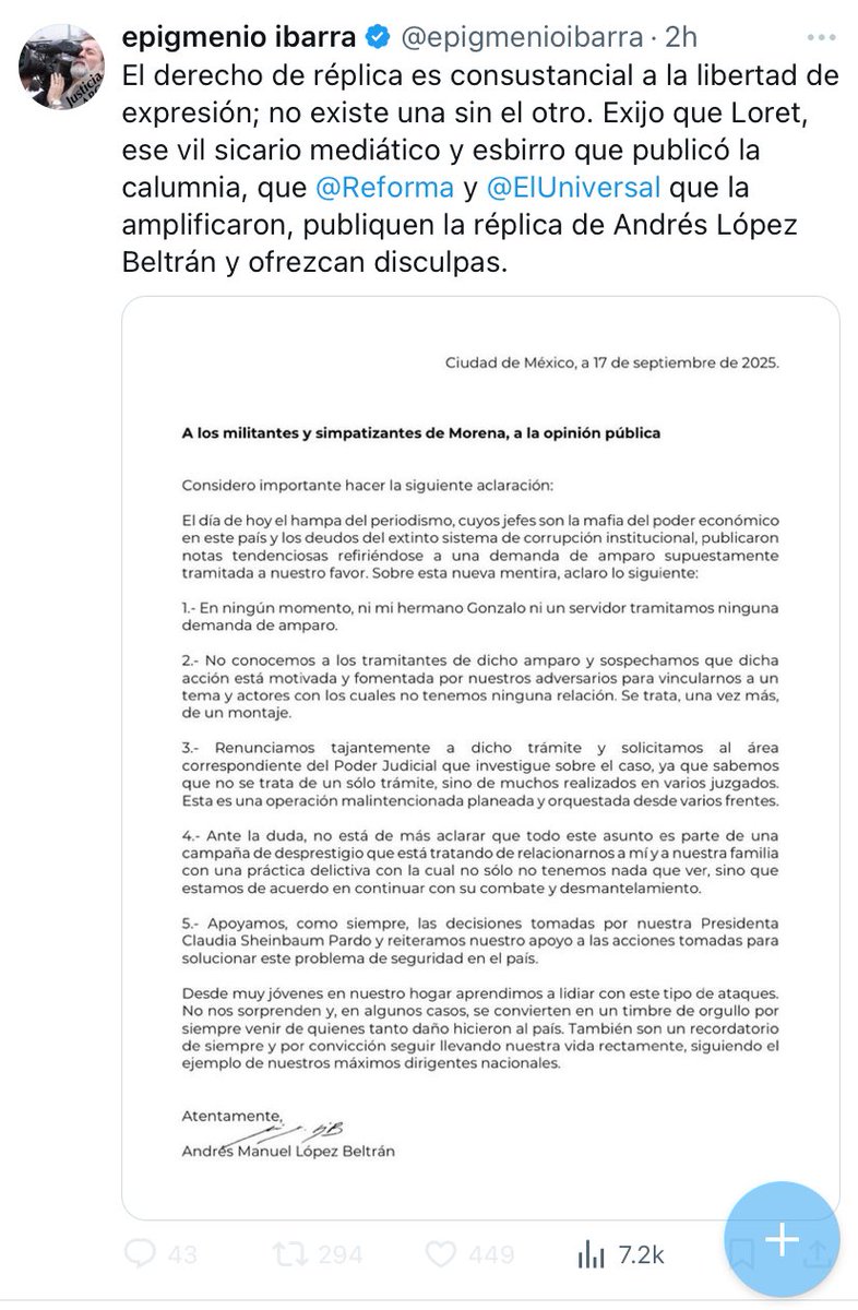 vampipe ⍨ (@vampipe) on Twitter photo A ver, <a href="/epigmenioibarra/">epigmenio ibarra</a>…
Número 1, no eres nadie para exigir nada.
Número 2, desde hace horas lo publicaron.
Número 3, el hecho es real. Que lo matices no significa que no sucedió.
Número 4, ya paga los $180 millones que nos debes a los mexicanos. A ver, <a href="/epigmenioibarra/">epigmenio ibarra</a>…
Número 1, no eres nadie para exigir nada.
Número 2, desde hace horas lo publicaron.
Número 3, el hecho es real. Que lo matices no significa que no sucedió.
Número 4, ya paga los $180 millones que nos debes a los mexicanos.