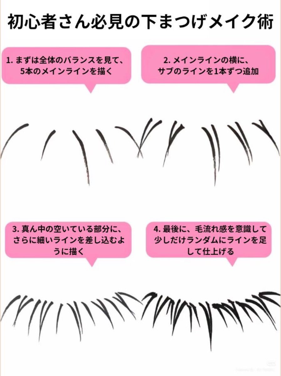 下まつげ描くの、いろいろ試したけどこれが一番簡単。描かずに諦めてるの、正直もったいない。試してみて。