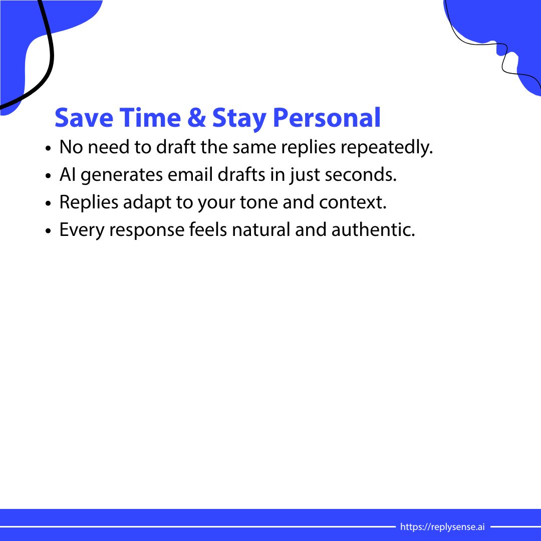 ReplysenseAi's tweet image. Overwhelmed by emails? 📨 Freelancers, meet ReplySense.ai, AI-powered drafts in seconds, your tone stays personal, stress-free replies! 🚀

Book a demo: replysense.ai

#FreelancerLife #ReplySenseAI #TimeSaver