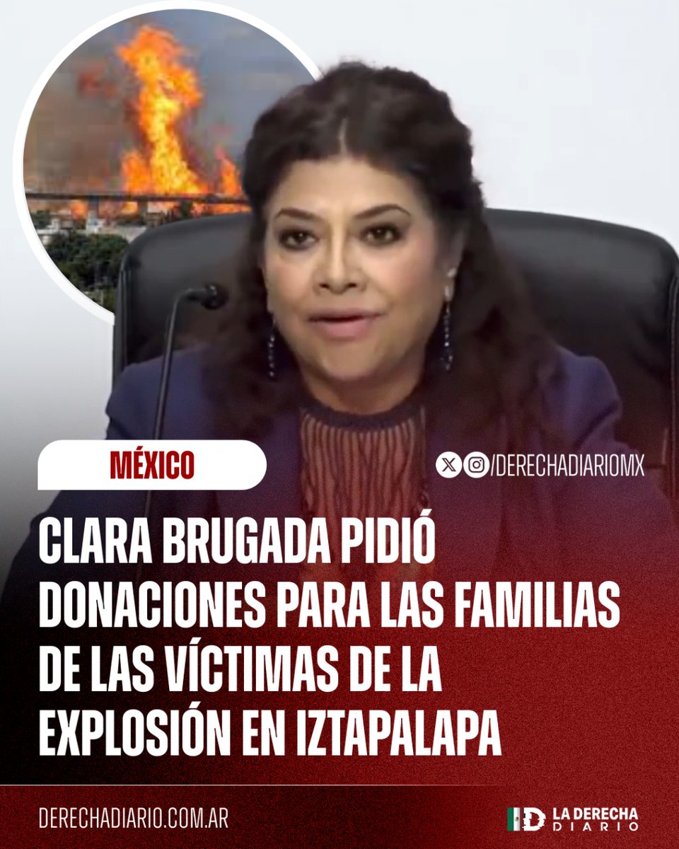 🚨🇲🇽 | SINVERGÜENZA: La inútil jefa de gobierno de la Ciudad de México, Clara Brugada, anunció un "comité de solidaridad" para que los ciudadanos donen y sean ellos quienes reparen a las familias de las víctimas de los baches que provocaron el accidente y explosión de una pipa de