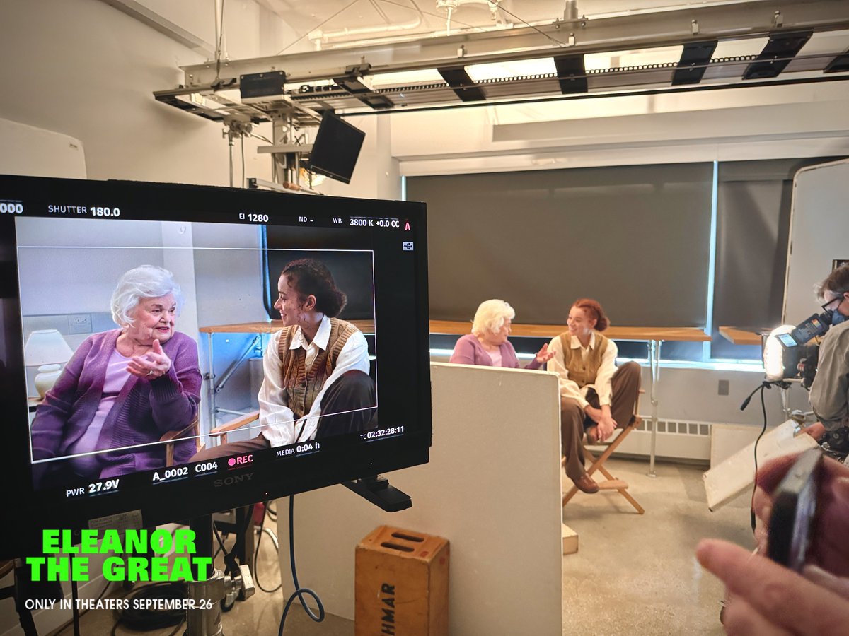These moments on set bring us back to where it all began. 🎬✨ #EleanorTheGreat is in theaters now!