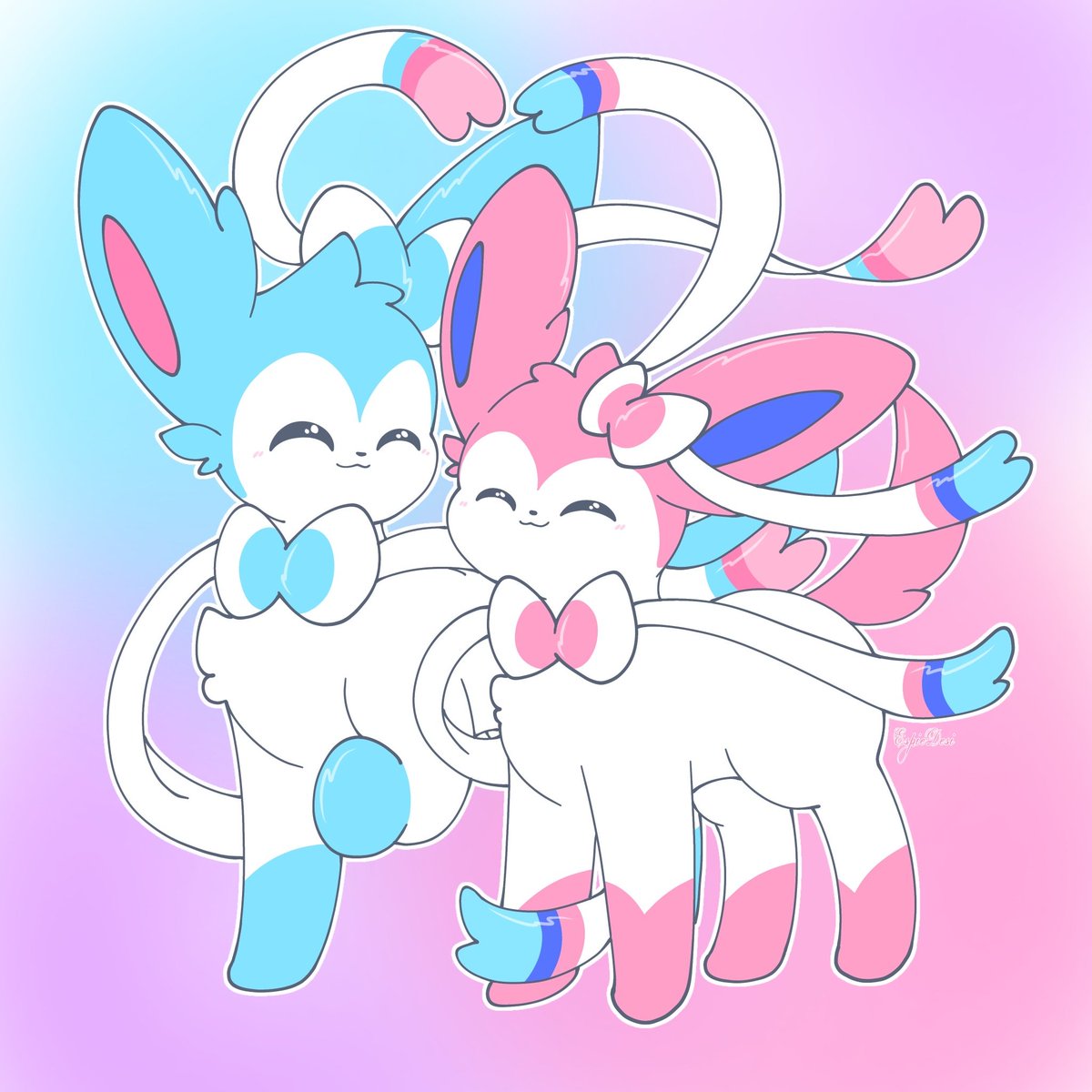 Sylveon and Shiny Sylveon! 🩷🩵🤍