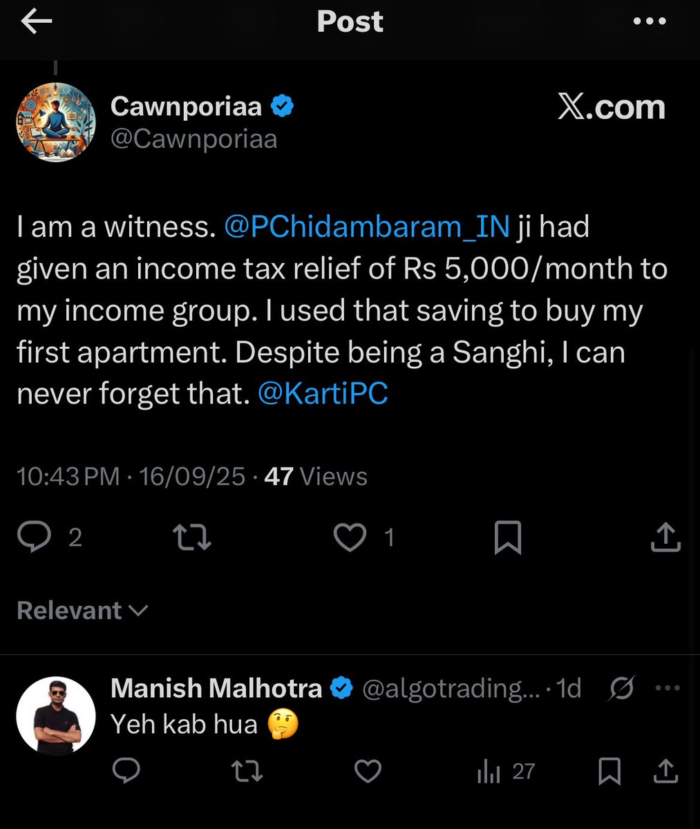 UdaySavarkar's tweet photo. This RW gentleman sold himself n became the fan of PC just for 5K relief in some Income Tax here n there. https://t.co/IMIC2ZHSLm