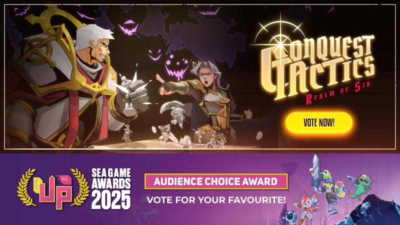 Singular Sunshine Studios (@sinsunstudios) on Twitter photo SEA Game Awards <a href="/levelup_kl/">LEVEL UP KL</a> is now open for Audience Choice Award voting!
Vote for Conquest Tactics: Realm of Sin and help push our games onto the regional stage!
👉 mdec.my/levelupkl/sea-…
#LEVELUPKL #SEAGameAwards #ConquestTactics #indiegame SEA Game Awards <a href="/levelup_kl/">LEVEL UP KL</a> is now open for Audience Choice Award voting!
Vote for Conquest Tactics: Realm of Sin and help push our games onto the regional stage!
👉 mdec.my/levelupkl/sea-…
#LEVELUPKL #SEAGameAwards #ConquestTactics #indiegame