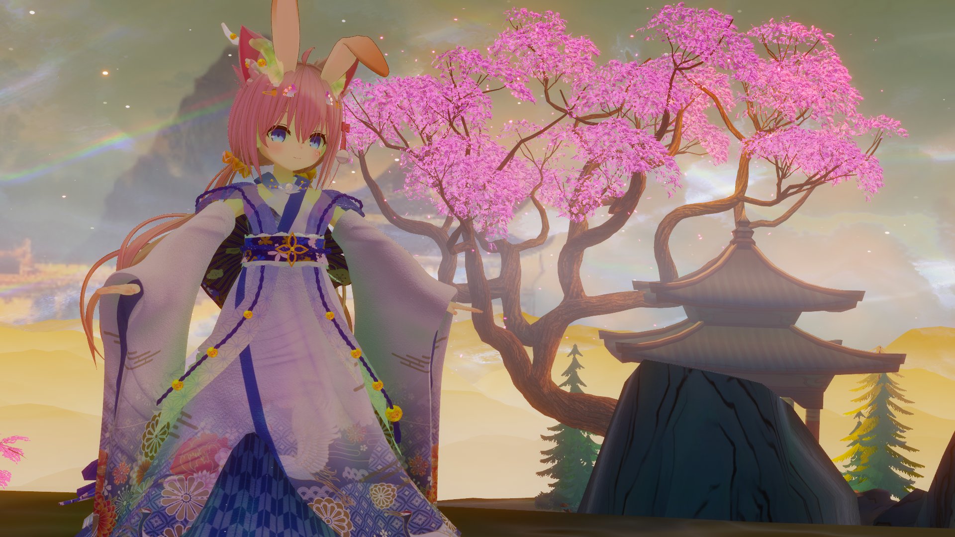 ✨うさねこ16✨ spirit forest 手描きイラスト ✨うさねこ16✨ spirit