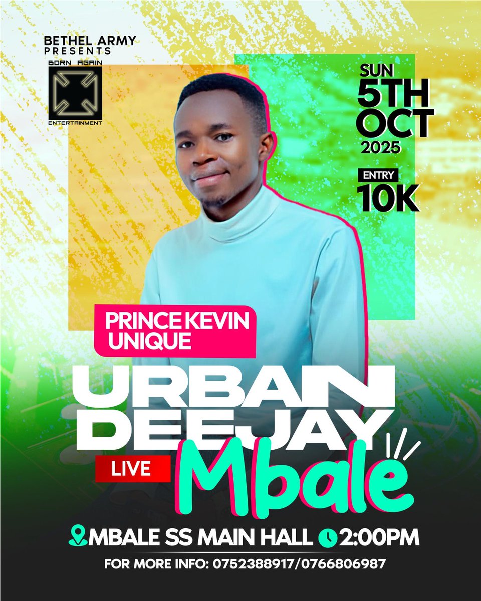 Counting down the days to go to the greatest gospel show in Mbale City thus far. 👌

Fee:10k
Venue: Mbale SS Main Hall
Date: 5th Oct 2025

Cc: <a href="/suzan_wetsetse/">VillageGirl</a> 
        #princekevinunique
        
the gospel as cool as possible