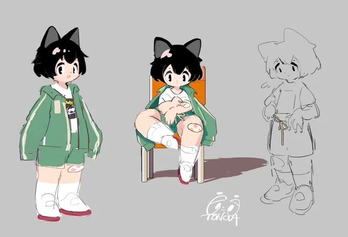 こちらがキャラデザ完成までの過程です 初期もかわいい #リルレオ