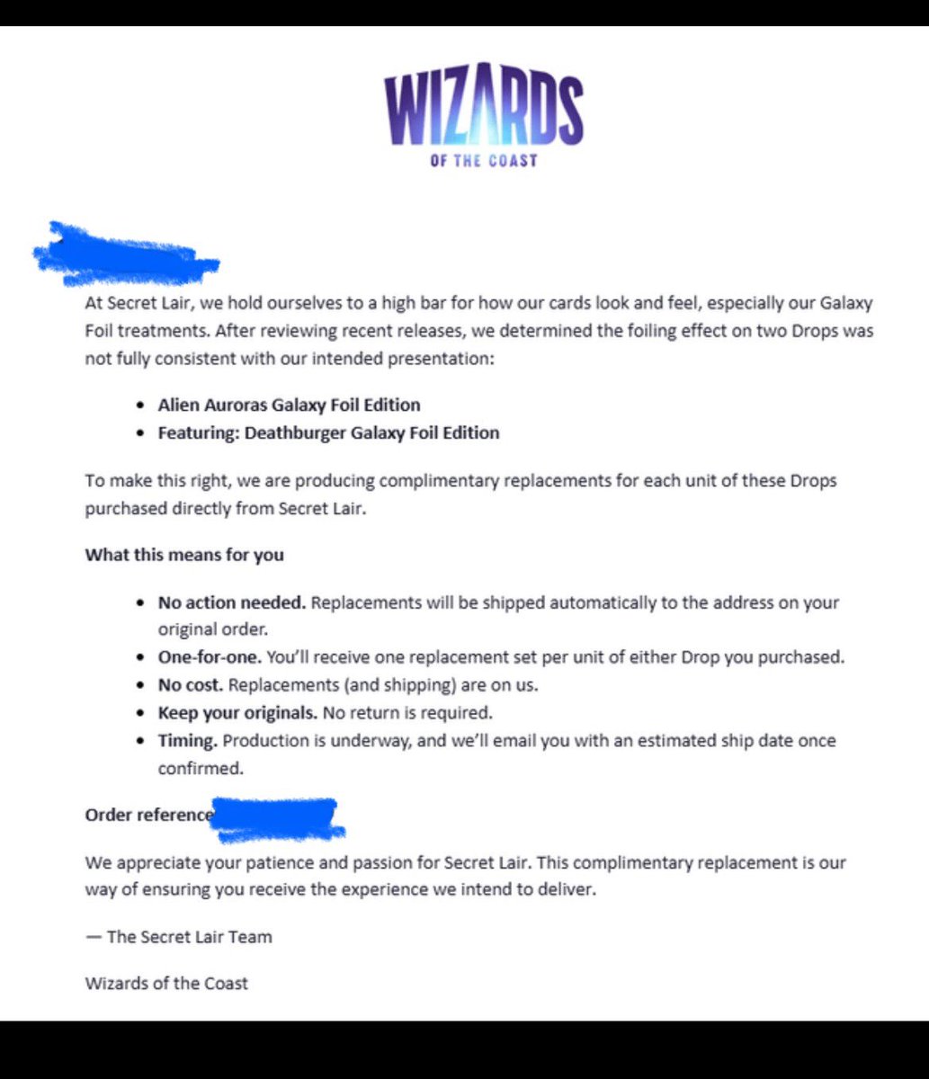 A los que compramos el DLC de los  precon de EOE, nos mandan uno extra con mejor foil  por que el galaxy foil de antes apestaba, gracias <a href="/wizards_magic/">Magic: The Gathering</a>