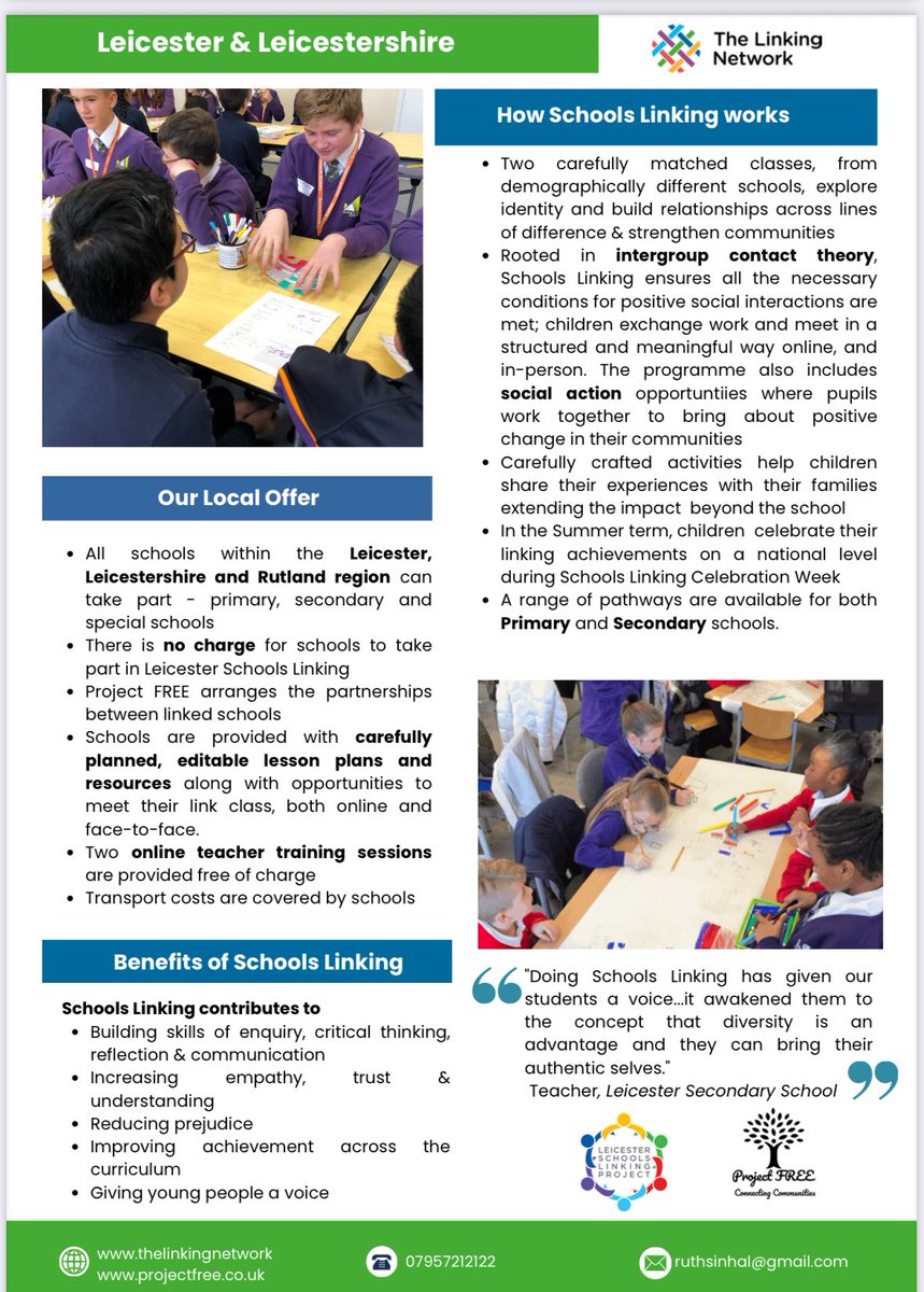 ProjectFreeCIC's tweet image. We are looking for #Leicester schools to join the 2025-26 #SchoolsLinking programme and join the 52 classes already signed up 
All training &amp;amp; resources are provided FREE - schools taking part also get access to many more useful curriculum resources &amp;amp; ongoing support and guidance