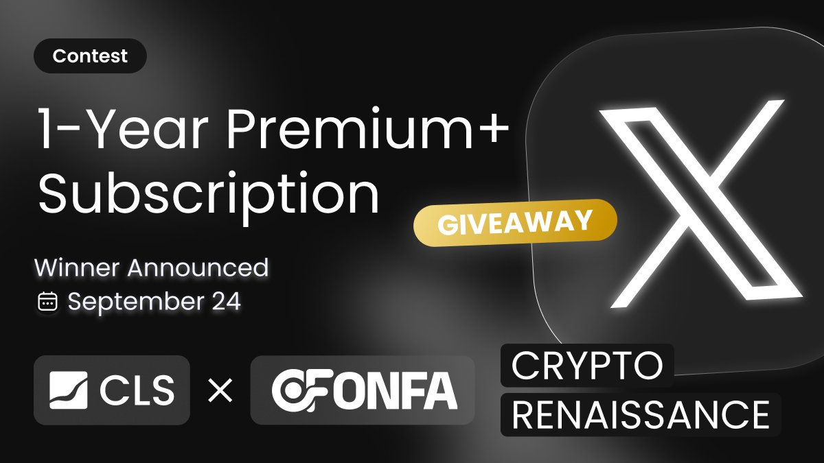 🌟 Crypto Renaissance Giveaway 

We’re giving away a 1-Year Premium+ Subscription on X to celebrate the upcoming Crypto Renaissance: Season of Opportunity!

👇 How to participate: 
- Follow <a href="/CoinLiquidity/">CLS GLOBAL</a> and <a href="/onfaofficial/">ONFA</a> 
- Like &amp; RT this post
- Tag someone who should join us