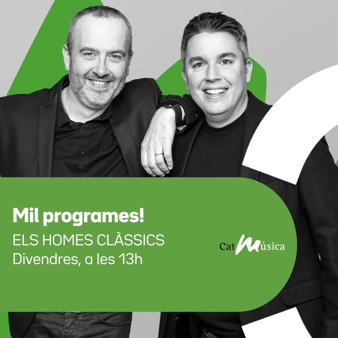 Aquesta setmana #ElsHomesClàssics3Cat (<a href="/pedropardomusic/">Pedro Pardo</a> i <a href="/agalceran/">Albert Galceran</a>) estan d'aniversari i ho celebren des de l'<a href="/AteneuBCN/">Ateneu Barcelonès</a>! Un programa especial que comptarà amb el periodista Ricard Ustrell i les actuacions de <a href="/guinovartalbert/">Albert Guinovart</a> <a href="/TempusTrio/">Tempus Trio</a> i Allora Quartet